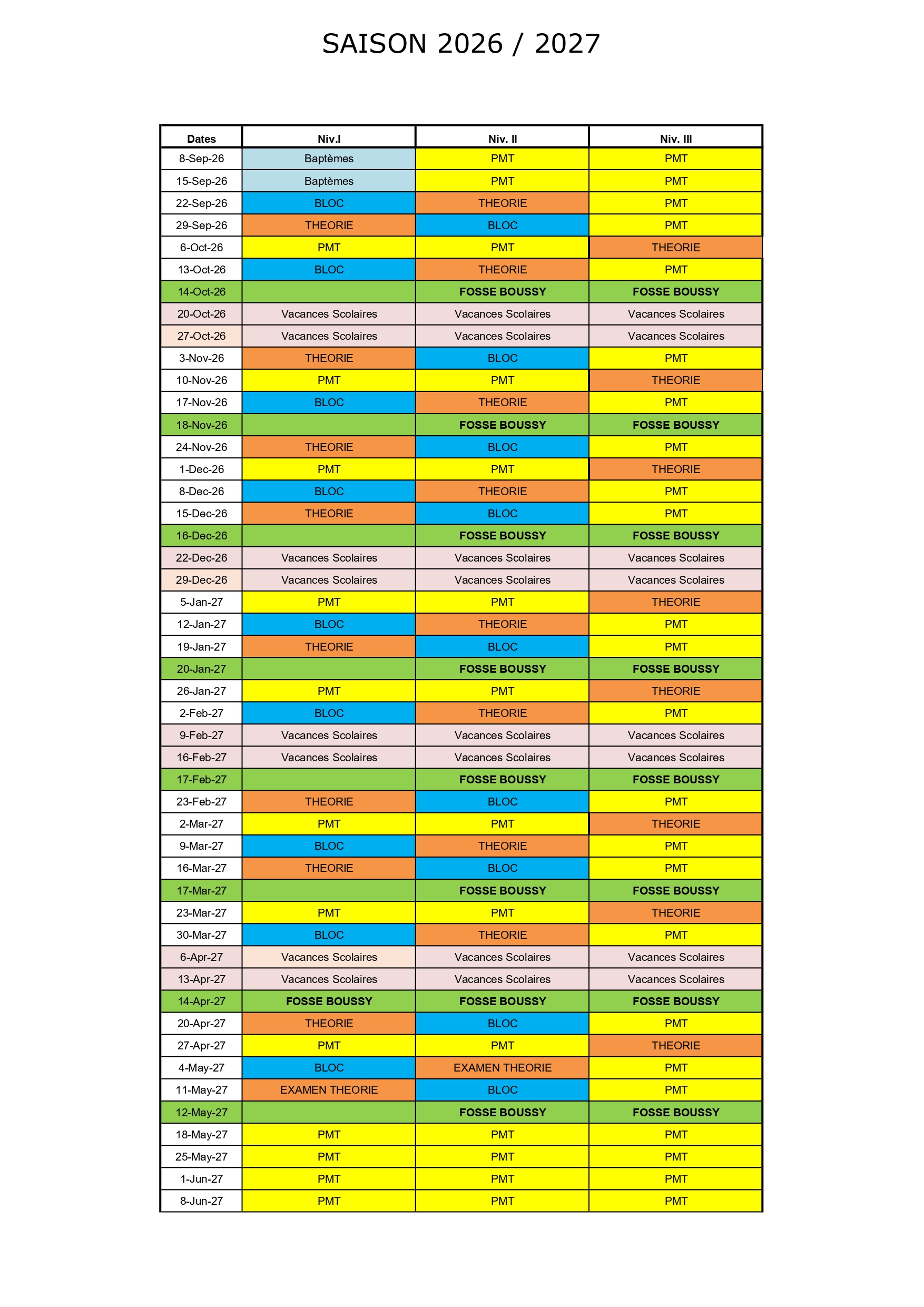 Calendrier